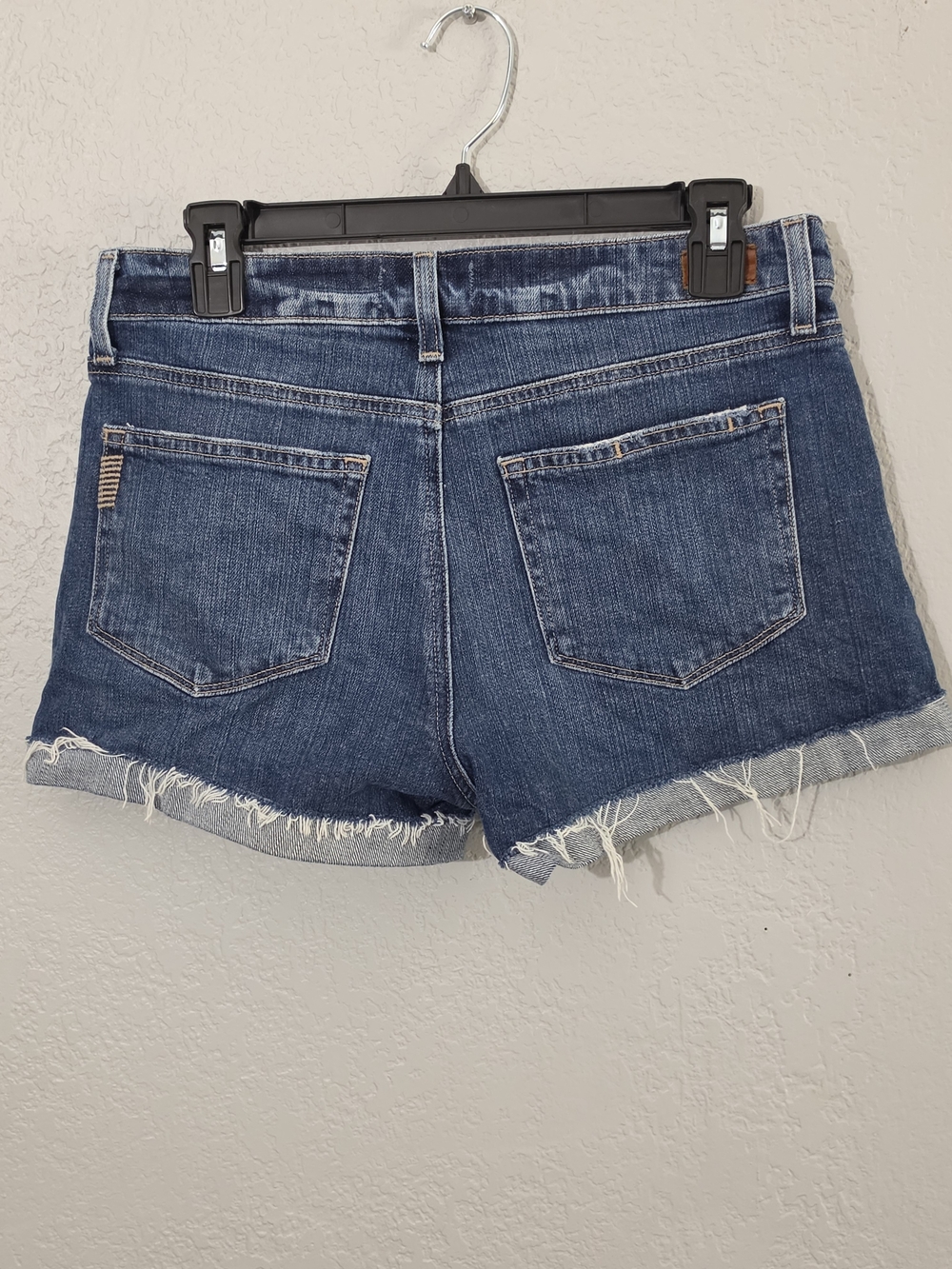 PAIGE Jimmy Jimmy Short Dark Wash Distressed Denim Cutoff Shorts Womens 27 - Picture 6 of 9